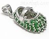 Sterling Silver MAY LARGE EMERALD COLORED CZ BIRTHSTONE BOOTIE C Sterling Silver MAY LARGE EMERALD COLORED CZ BIRTHSTONE BOOTIE C