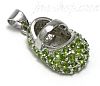 Sterling Silver AUGUST LARGE PERIDOT COLORED CZ BIRTHSTONE BOOTI Sterling Silver AUGUST LARGE PERIDOT COLORED CZ BIRTHSTONE BOOTI