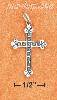 Sterling Silver ANTIQUED DIMPLED DOTTED CROSS WITH FLOWER PETAL Sterling Silver ANTIQUED DIMPLED DOTTED CROSS WITH FLOWER PETAL