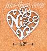 Sterling Silver "NIECE" OPEN FILIGREE HEART CHARM Sterling Silver "NIECE" OPEN FILIGREE HEART CHARM
