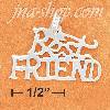 Sterling Silver HIGH POLISH FLAT "BEST FRIEND" CHARM