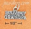 Sterling Silver ANTIQUED "I LUV MY GRANDPA" CHARM