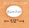 Sterling Silver 2 SIDED HIGH POLISH OVAL "SURVIVOR" MESSAGE BEAD Sterling Silver 2 SIDED HIGH POLISH OVAL "SURVIVOR" MESSAGE BEAD