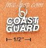 Sterling Silver ANTIQUED RAISED LETTERS "COAST GUARD" CHARM Sterling Silver ANTIQUED RAISED LETTERS "COAST GUARD" CHARM