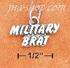 Sterling Silver ANTIQUED RAIDED LETTERS "MILITARY BRAT" CHARM Sterling Silver ANTIQUED RAIDED LETTERS "MILITARY BRAT" CHARM