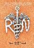 Sterling Silver 1" ANTIQUED "RN" WITH CADUCEUS CHARM Sterling Silver 1" ANTIQUED "RN" WITH CADUCEUS CHARM