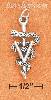 Sterling Silver ANTIQUED VETERINARY SYMBOL CHARM W/ "V" AND WRAP