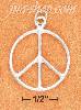Sterling Silver 23MM HIGH POLISH PEACE SIGN CHARM