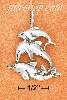 Sterling Silver ANTIQUED TRIPLE STACK DOLPHIN CHARM