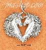 Sterling Silver 1 3/4" ANTIQUED DOUBLE HORSEHEADS FORMING HEART Sterling Silver 1 3/4" ANTIQUED DOUBLE HORSEHEADS FORMING HEART