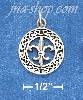 Sterling Silver ANTIQUED 15MM ROUND CELTIC WREATH CHARM WITH FLE Sterling Silver ANTIQUED 15MM ROUND CELTIC WREATH CHARM WITH FLE