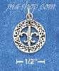 Sterling Silver ANTIQUED 15MM ROUND CELTIC WREATH CHARM WITH FLE