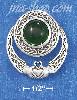 Sterling Silver ANTIQUED CELTIC CLADDAGH SLIDE PENDANT W/10MM RO Sterling Silver ANTIQUED CELTIC CLADDAGH SLIDE PENDANT W/10MM RO
