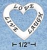 Sterling Silver "LIVE LOVE LAUGH" TRIO OPEN HEART AFFIRMATION CH Sterling Silver "LIVE LOVE LAUGH" TRIO OPEN HEART AFFIRMATION CH