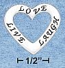 Sterling Silver "LIVE LOVE LAUGH" TRIO OPEN HEART AFFIRMATION CH