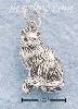 Sterling Silver SMALL ANTIQUED LONG HAIRED CAT W/ CURLED TAIL CH Sterling Silver SMALL ANTIQUED LONG HAIRED CAT W/ CURLED TAIL CH