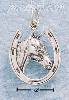 Sterling Silver ANTIQUED HORSESHOE W/ HORSE HEAD CHARM Sterling Silver ANTIQUED HORSESHOE W/ HORSE HEAD CHARM