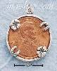 Sterling Silver ANTIQUED FOUR CHARM LUCKY PENNY HOLDER Sterling Silver ANTIQUED FOUR CHARM LUCKY PENNY HOLDER