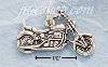 Sterling Silver ONE SIDED ANTIQUED MOTORCYCLE CHARM