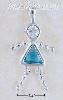 Sterling Silver DECEMBER BEAD GIRL CHARM W/ BLUE CZ