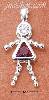Sterling Silver JULY BEAD GIRL CHARM W/ RED CZ Sterling Silver JULY BEAD GIRL CHARM W/ RED CZ
