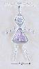 Sterling Silver JUNE BEAD GIRL CHARM W/ LIGHT PURPLE CZ