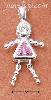 Sterling Silver OCTOBER BEAD GIRL CHARM W/ PINK CZ