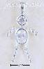 Sterling Silver APRIL BEAD BOY CHARM W/ CLEAR CZ