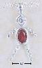 Sterling Silver JULY BEAD BOY CHARM W/ RED CZ Sterling Silver JULY BEAD BOY CHARM W/ RED CZ