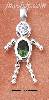 Sterling Silver MAY BEAD BOY CHARM W/ DARK GREEN CZ Sterling Silver MAY BEAD BOY CHARM W/ DARK GREEN CZ