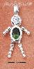 Sterling Silver MAY BEAD BOY CHARM W/ DARK GREEN CZ