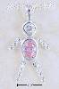 Sterling Silver OCTOBER BEAD BOY CHARM W/ PINK CZ