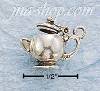 Sterling Silver SMALL 3D TEAPOT CHARM