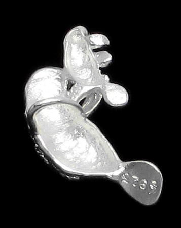 Sterling Silver DC MOTHER AND BABY MANATEE CHARM - Click Image to Close
