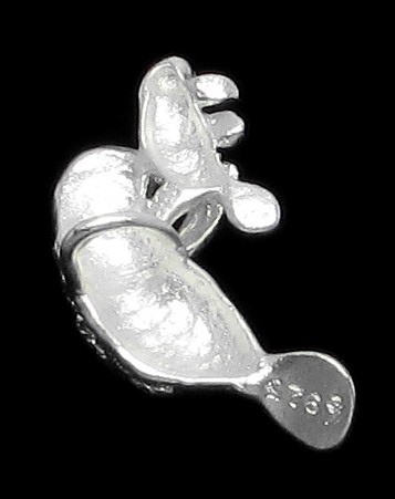 Sterling Silver DC MOTHER AND BABY MANATEE CHARM