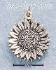 Sterling Silver SMALL ANTIQUED SUNFLOWER CHARM