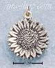 Sterling Silver SMALL ANTIQUED SUNFLOWER CHARM Sterling Silver SMALL ANTIQUED SUNFLOWER CHARM