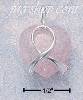 Sterling Silver SMALL RIBBON WRAPPED ROSE QUARTZ HEART PENDANT