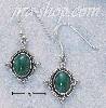Sterling Silver OVAL MALACHITE EARRINGS ON FRENCH WIRES
