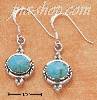 Sterling Silver SIDE LAYING OVAL TURQUOISE EARRINGS ON FRENCH WI