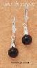 Sterling Silver ROUND ONYX DROP LEVER BACK EARRINGS