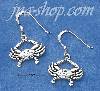 Sterling Silver CRAB DANGLE FRENCH WIRE EARRINGS