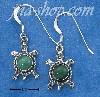Sterling Silver MALACHITE TURTLES ON FRENCH WIRE EARRINGS