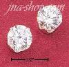 Sterling Silver 8MM ROUND CUBIC ZIRCONIA POST EARRINGS