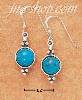 Sterling Silver ROUND TURQUOISE FRENCH WIRE EARRINGS W/ BEADS ON