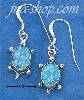 Sterling Silver ADORABLE SYNTHETIC BLUE OPAL TURTLES ON FRENCH W