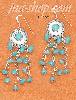 Sterling Silver FW CONCHO EARRINGS WITH TURQUOISE DOT & MULTI ST