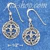 Sterling Silver 5/8" ROUND CELTIC WREATH EARRINGS W/ INSCRIBED F