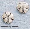 Sterling Silver Antiqued Sand Dollar Earrings On Stainless Steel Posts And Nuts