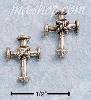 Sterling Silver SMALL CROSS W/ CENTER ROPE POST EARRINGS